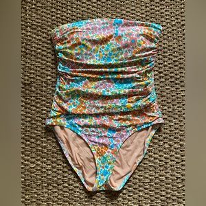 J. CREW Ruched Bandeau One-piece